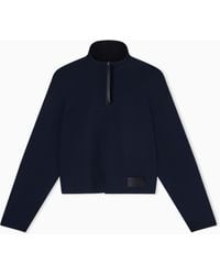 Emporio Armani - Crêpe-Jersey, Zip-Up Sweatshirt - Lyst