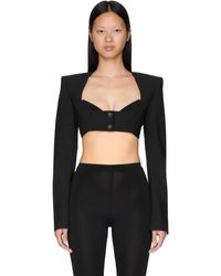 Nensi Dojaka - Wide Shoulder Cropped Blazer - Lyst