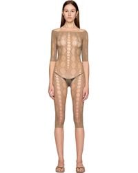 Rui - Semi-Sheer Unitard Catsuit - Lyst