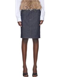 Coperni - Faux Fur Hybrid Denim Midi Skirt - Lyst