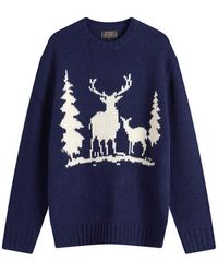 Beams Plus - Intarsia Stag Jumper - Lyst