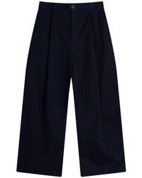 Studio Nicholson - Sorte Peached Cotton Pleat Volume Pant - Lyst
