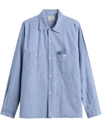 Unlikely Dry Goods - Open Collar Chambray Shirt - Lyst