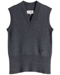 Maison Margiela - Mm6 V-Neck Knitted Vest - Lyst