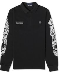 Fred Perry - X Noon Goons Printed Long Sleeve Polo Shirt - Lyst