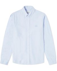 KENZO Cotton Jumping Tiger Button-down Shirt in Blue for Men | Lyst