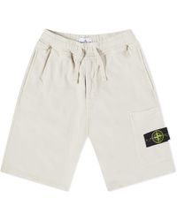 Stone Island - Brushed Cotton Sweat Shorts - Lyst