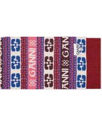Ganni - Graphic Wool Scarf - Lyst