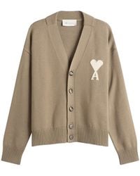 Ami Paris - Cardigan With Contrasted Ami De Coeur - Lyst