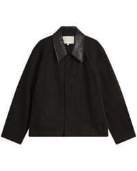 Studio Nicholson - Dover Leather Collar Canvas Barn Jacket - Lyst