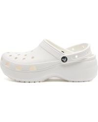 Crocs™ - Classic Platform Lined Clog White Size 4 Uk - Lyst