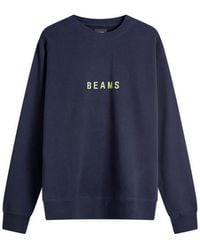 Beams Plus - Logo Printed Cotton Sweatshirt - Lyst