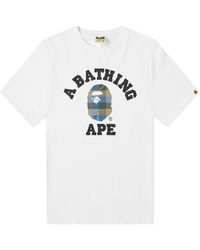 A Bathing Ape - Block Check College T-Shirt C X - Lyst