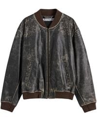 Acne Studios - Liev Leather Bomber Jacket - Lyst