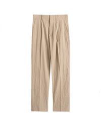 NN07 - Bill Pleated Seersucker Trousers - Lyst