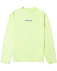 Vetements Inside-out Long Sleeve Cotton T-shirt in Black for Men 