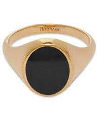 Mens Jewellery Rings Miansai Heritage Ring With Enamel Top in Gold/Black Metallic for Men 