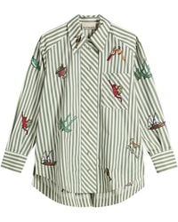 ALÉMAIS - Bisou Embroidered Long Sleeve Shirt - Lyst