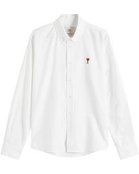 Ami Paris - Heart Button Down Oxford Shirt - Lyst