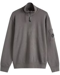 C.P. Company - Diagonal Fleece Resist Dyed Half Zip Sweatshirt - Lyst