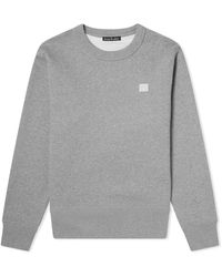 Acne Studios Fairview Logo-appliquéd Mélange Fleece-back Cotton-jersey Sweatshirt - Gray