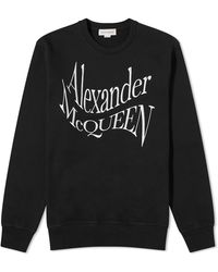 Alexander McQueen - Warped Logo Crew Sweat - Lyst