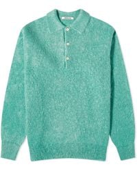 AURALEE - Mohair Knit Polo Shirt - Lyst
