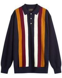 Beams Plus - Long Sleeve Stripe Knit Polo - Lyst