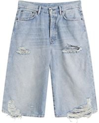 Acne Studios - Judda Ripped Denim Shorts - Lyst
