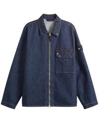 Stone Island - Denim Research Denim Zip Shirt Jacket - Lyst