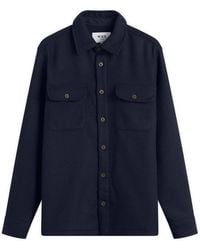 Wax London - Lomond Thick Wool Blend Overshirt - Lyst