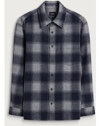 A.P.C. - Malaury Check Wool Overshirt - Lyst