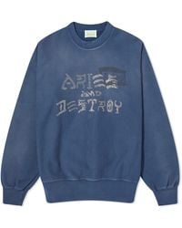 Aries - Aged And Destroy Diamante Crew Sweat - Lyst