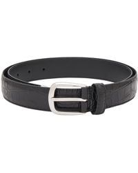 Anderson's - Andersons Narrow Stitch Trimmed Alligator Print Belt - Lyst