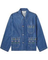 YMC - Embroidered Labour Chore Denim Jacket - Lyst