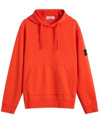 Stone Island - Organic Cotton Fleece Popover Hoodie - Lyst
