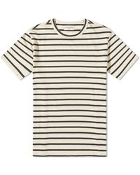 Officine Generale - Stripe T-Shirt/Dark - Lyst
