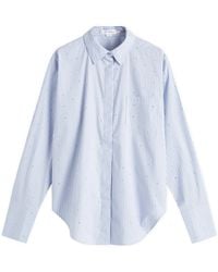 GOOD AMERICAN - Rhinestone Poplin Good Shirt - Lyst