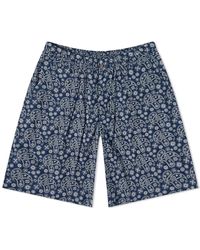 Universal Works - Japanese Paisley Pleated Track Shorts - Lyst
