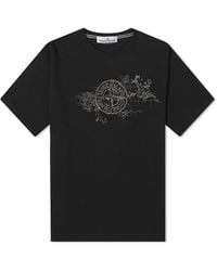Stone Island - Camo Three Badge Print T-Shirt - Lyst