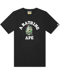 A Bathing Ape - Abc Camo College T-Shirt - Lyst