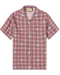 Gucci - Bowling Hawaii Check-print Linen Shirt - Lyst