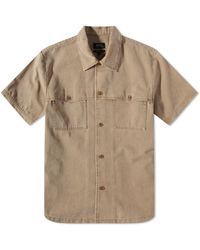A.P.C. - Gilles Short Sleeve Washed Denim Shirt - Lyst