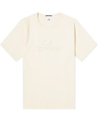 C.P. Company - 30/2 Mercerized Jersey Twisted Logo T-Shirt - Lyst