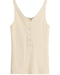 AURALEE - Organic Cotton Fine Rib Tank Top - Lyst