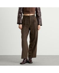 AURALEE Cashmere Moleskin Two-Tuck Trousers in Black | Lyst