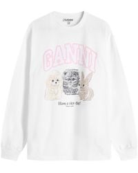 Ganni - Re-Cut Heavy Jersey Animals Long Sleeve Top - Lyst