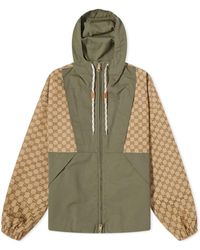 Gucci - Gg Jacquard Hooded Jacket Camel - Lyst