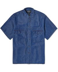 FRIZMWORKS - Short Sleeve Denim Trucker Shirt - Lyst
