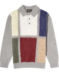 Beams Plus - Shaggy Panel Long Sleeve Polo Shirt - Lyst